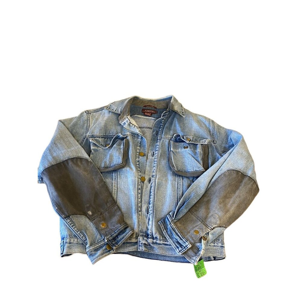 Progressions XL Denim Jacket With Leather Sleeves